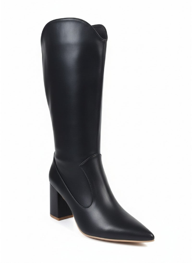 Vbranda Elegant mid-calf boots with a sleek pointed toe and block heel B-52 - Image 3